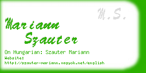 mariann szauter business card